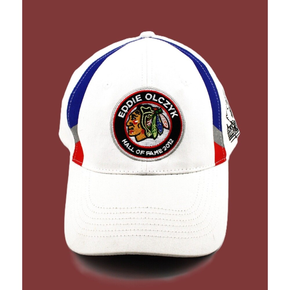 Eddie Olczyk Chicago Blackhawks Cap Hat NHL Hall of Fame 2012 Adjustable New
